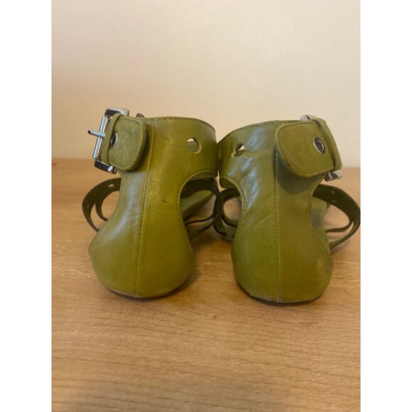 Cole Haan Women's Green Leather Gladiator Sandals With Adjustable Straps Size 8B - Picture 3 of 7